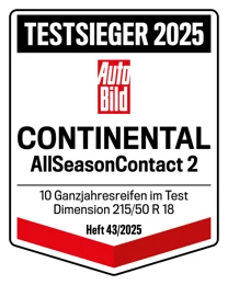 AUTO BILD Testsieger 2025, 10 Ganzjahresreifen im Test, Heft 43/2025
